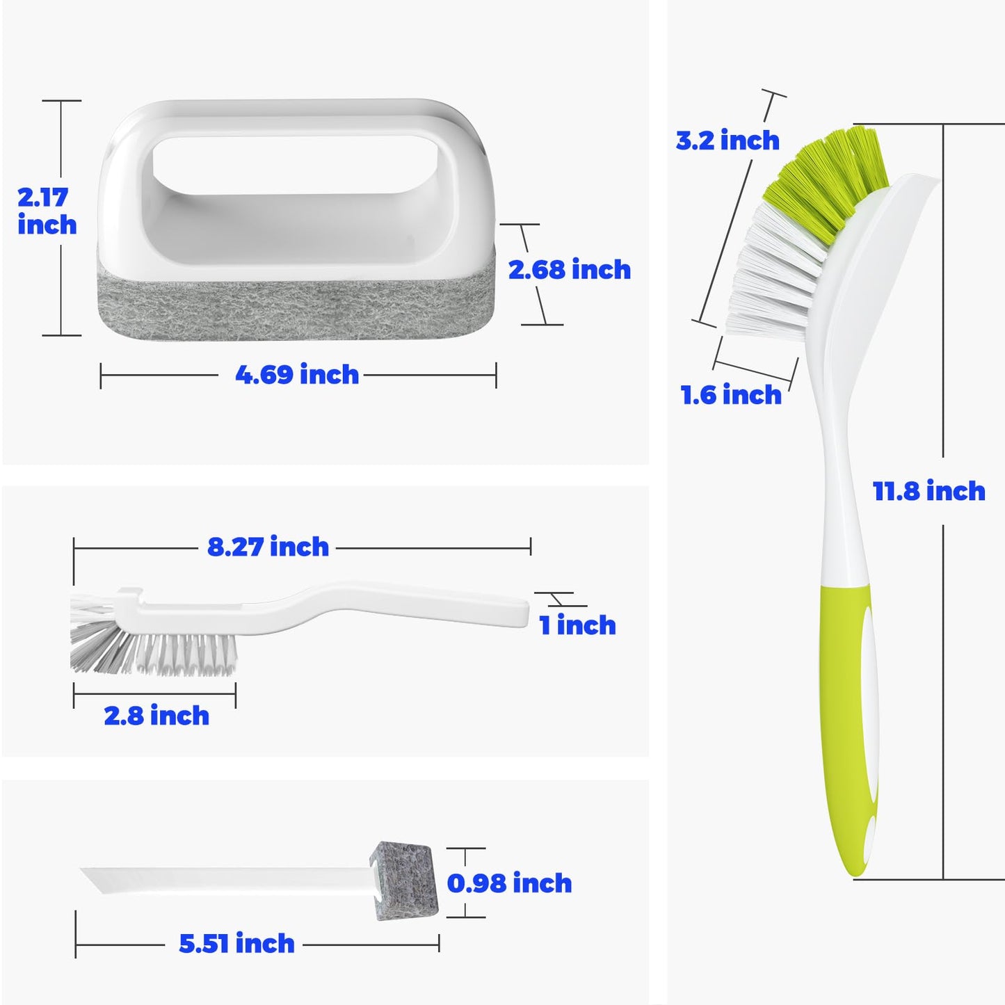 Holikme 6Pack Kitchen Cleaning Brush, Green