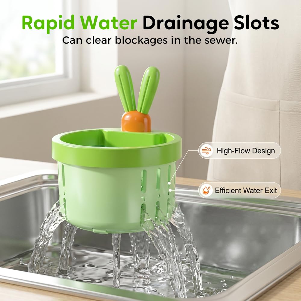 2 Pcs Cactus Sink Drain Strainer – Press-to-Dump Kitchen Sink Filter Basket, 3 Inch Food Residue Collector with One-Press Lifting Stopper, Multifunctional Waste Catcher for Home (Set A)