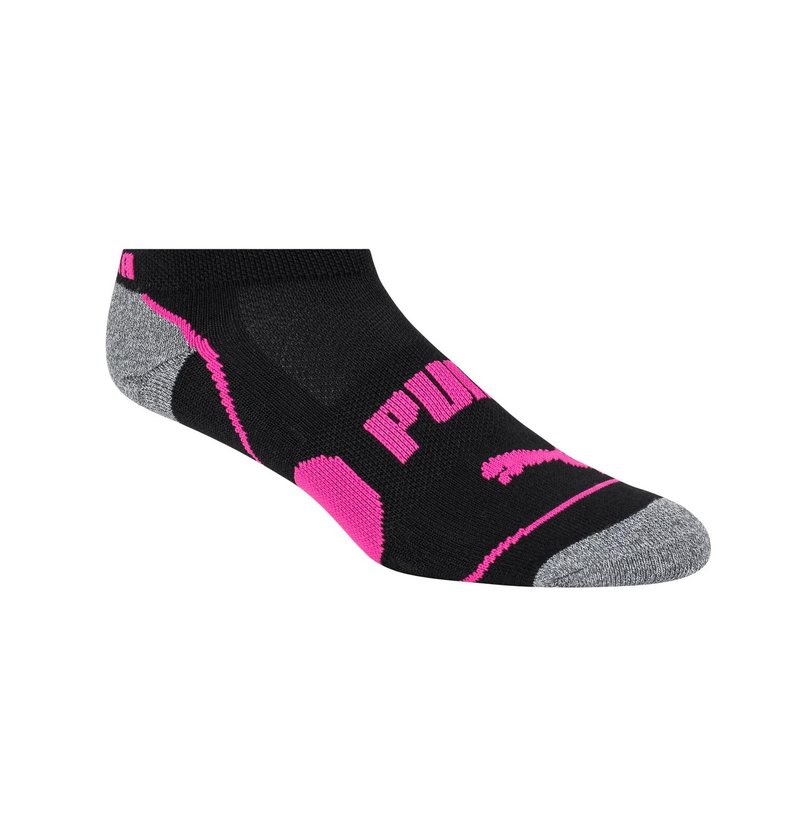 PUMA Women's Sports No-Show Socks, 5-9.5 Shoe Size, Black, 10 Pairs
