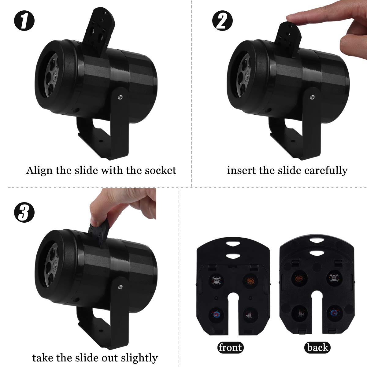 Halloween Projector Lights, Halloween LED Projection Lamp, Moving Skulls Pumpkin Projector Lights, Landscape Light for Indoor Halloween Holiday Night Gathering Party Decoration, Switchable-6 Slides