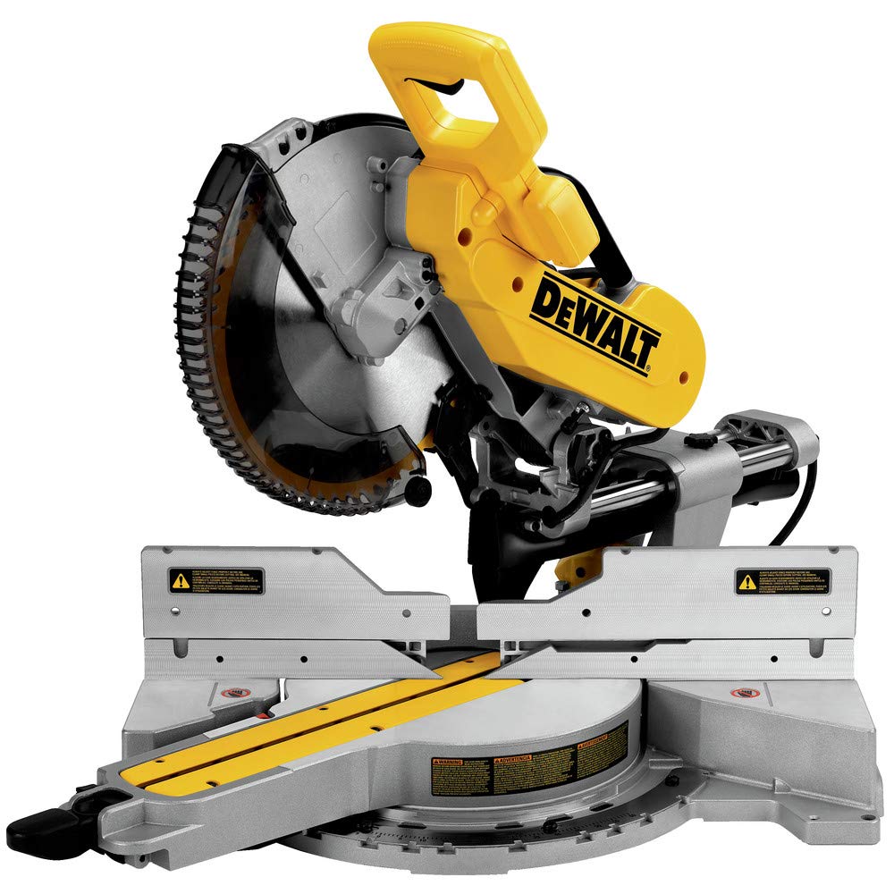 DEWALT Miter Saw, 12 Inch Double Bevel Sliding Compound Miter Saw, Blade Wrench and Material Clamp, Increased Crosscut Capacity, Powerful 3800 RPM Motor, Corded (DWS779)