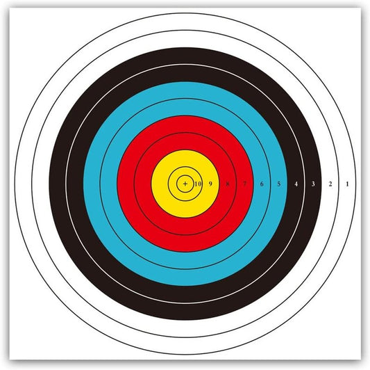 Archery Targets - 40cm Paper Targets for Backyard Practice | 30/50 Pack with 10 Ring Design for Hunting & Shooting