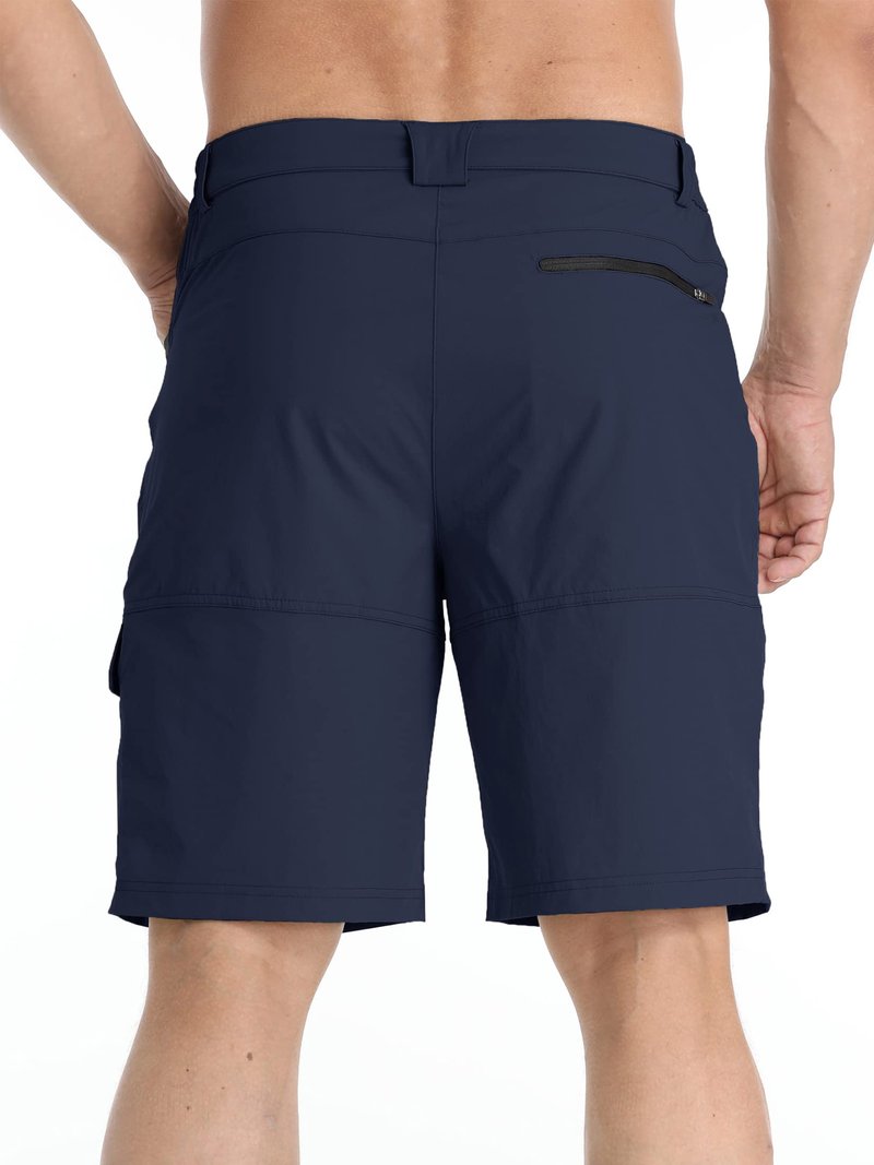 TACVASEN Mens Shorts Casual Cargo 10" Hiking Work Golf Shorts Waterproof Quick Dry Outdoor Summer Dress Travel Fishing Navy 34