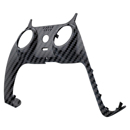 eXtremeRate Graphite Carbon Fiber Pattern Decorative Trim Shell Compatible with p s 5 Controller, DIY Replacement Clip Shell, Custom Plates Cover Compatible with p s 5 Controller with Accent Rings