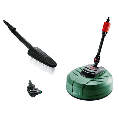 Bosch Pressure Washer Home and Car Cleaning Kit (with patio Cleaner, wash Brush and 90 degree nozzle, in Carton Packaging)