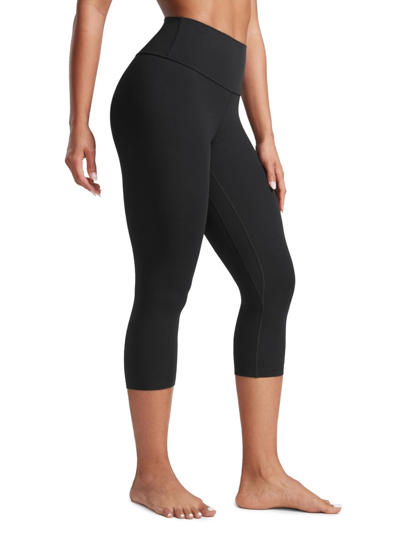 CRZ YOGA Butterlift Capris Workout Leggings 21" - High Waisted Pilates Gym Athletic Womens Crop Yoga Pants Black Large