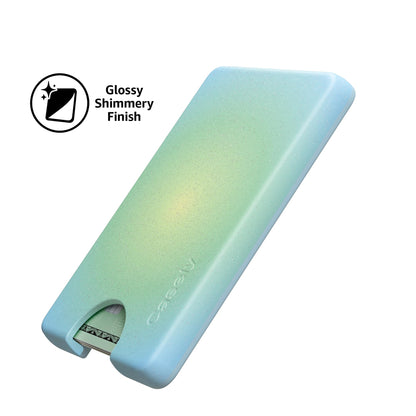 Casely MagWallet | Starfish Wishes | Coral Pink Shimmer | Slim Wallet Card Holder | Compatible with MagSafe | Soft-Touch Hard Silicone | Holds Up to 3 Cards