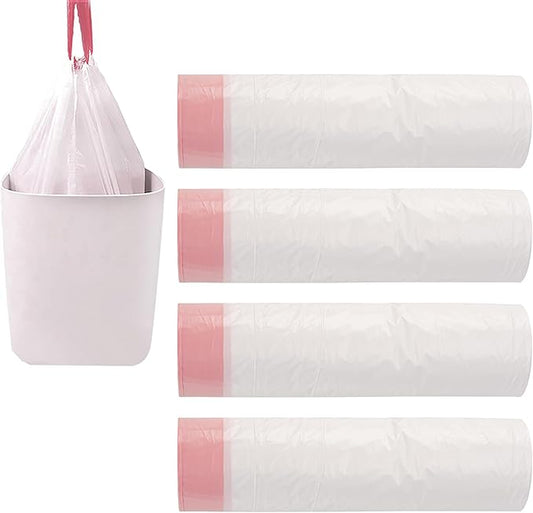 8 Gallon White Drawstring Trash Bags