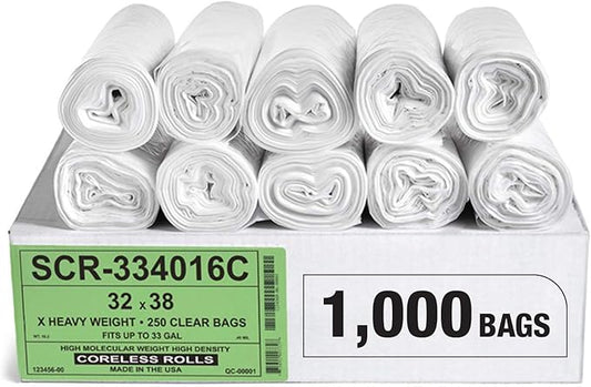Aluf Plastics 33 Gallon Trash Bags Source Reduction Series Value High Density