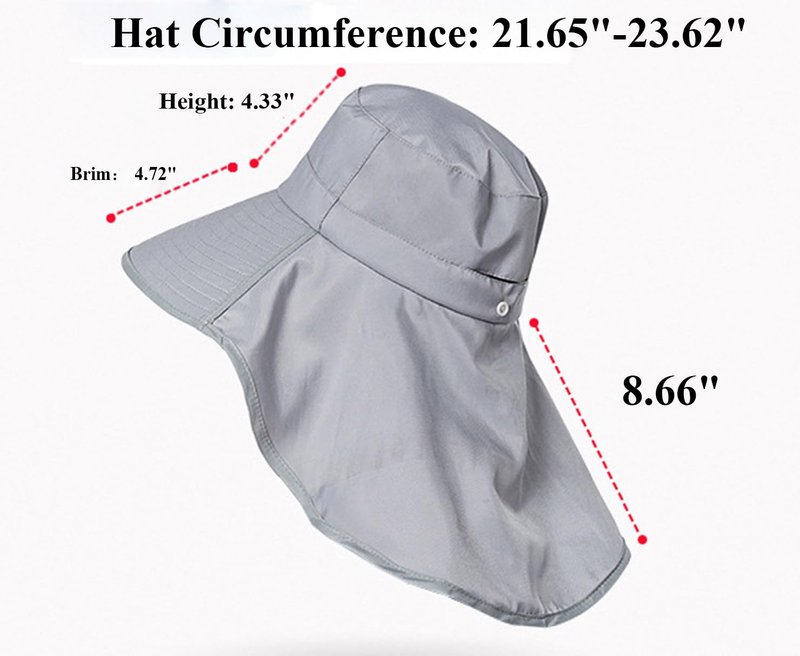 Sun Hat for Women with UV Protection Summer Wide Brim with Neck Flap Upf50+ Ponytail Hole Fishing Bucket Hat Hiking Garden Beige
