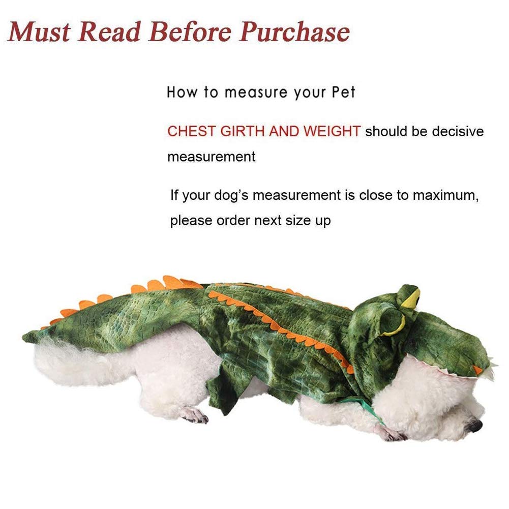 Alligator Dog Costume Dog Halloween Costume, Dogs Crocodile Costumes Hoodie Coats Pets Jumpsuits, Halloween Cosplay Pet Costume for Small Medium Large Dogs Halloween Special Events Photo Props