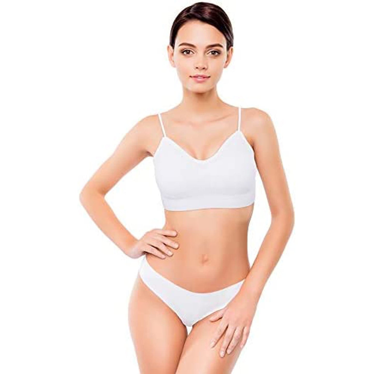 Blulu 4 Pcs Cami Bras for Women Padded Seamless Straps Sleeping Bra Cami Bralettes for Yoga Lounging