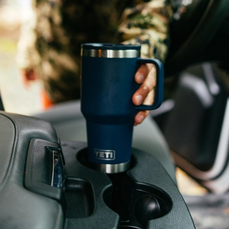 YETI Rambler 30 oz Travel Mug with Flip Straw Lid – Stainless Steel, Vacuum Insulated, Leakproof, Cup Holder Friendly, Tropical Pink