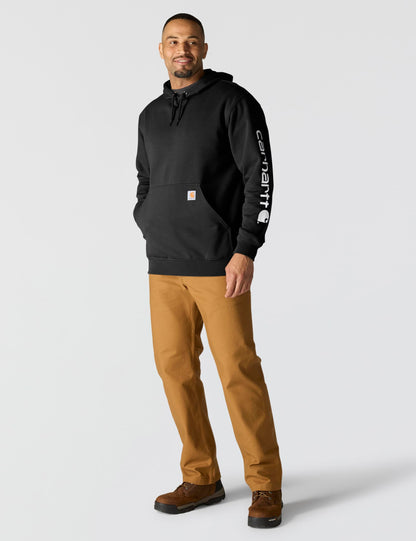 Carhartt Mens Loose Fit Midweight Logo Sleeve Graphic Fashion Sweatshirts, Black, X-Large US