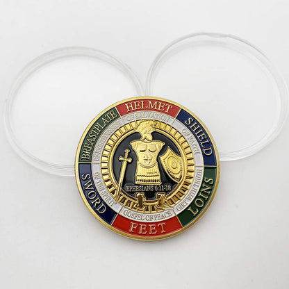 Armor of God Challenge Coin,Prayer Coin Collector's Medallion