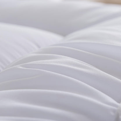Hotel Quality Box Stitched Microfibre Mattress Topper 5cm Super soft Heavy Fill Orthopaedic Anti Allergy Quilted Mattress Topper (Double,137Cm X190cm)