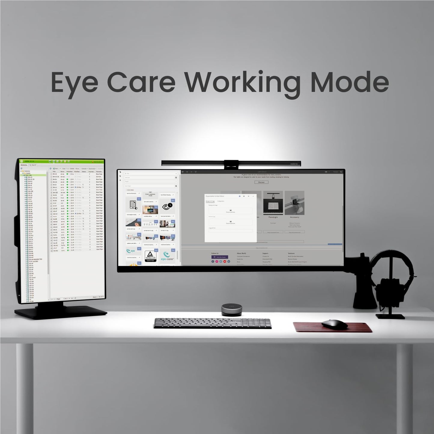 BenQ ScreenBar Halo LED Monitor Light Bar - Wireless Controller, Backlight, Adjustable Brightness/Color Temperature, Eye-Care Light Bar, No Screen Glare, Space-Saving, USB Powered Lamp