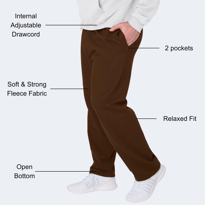 Hanes Men's Sweatpants, EcoSmart Fleece Sweats for Men, Open Bottom Sweatpants, 30.5"