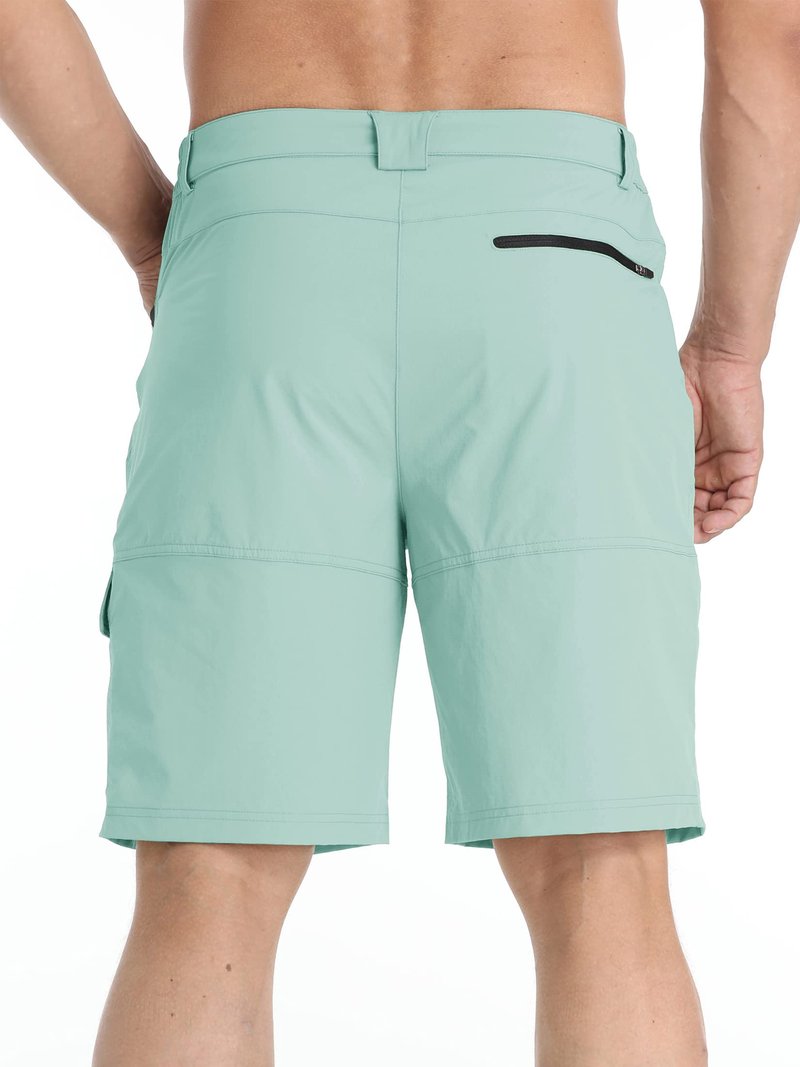 TACVASEN Mens Shorts 10" Dress Golf Outdoor Lightweight Quick Dry Summer Casual Fishing Travel Shorts with Zipper Pockets Lake Blue 32
