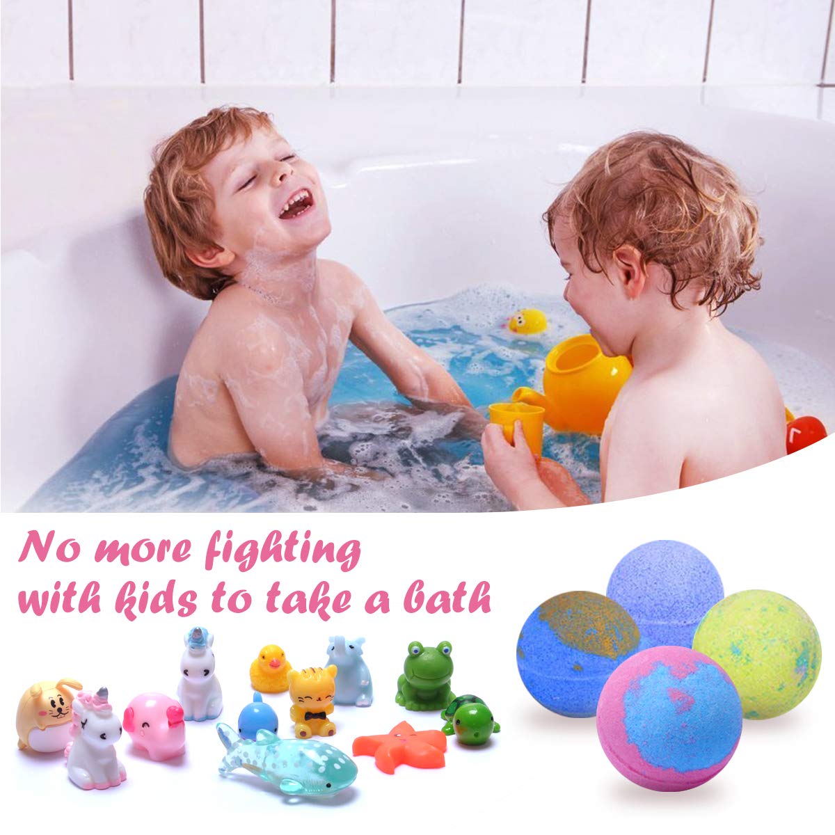Bath Bombs for Kids with Toys Inside Surprise - 12pack Bubble Bath Fizzies Vegan Essential Oil Spa Bathbombs Fizz Bath Balls Kit for Girls Boys Women Skin Moisturize, Handmade Girl Gift Set, Kid Safe