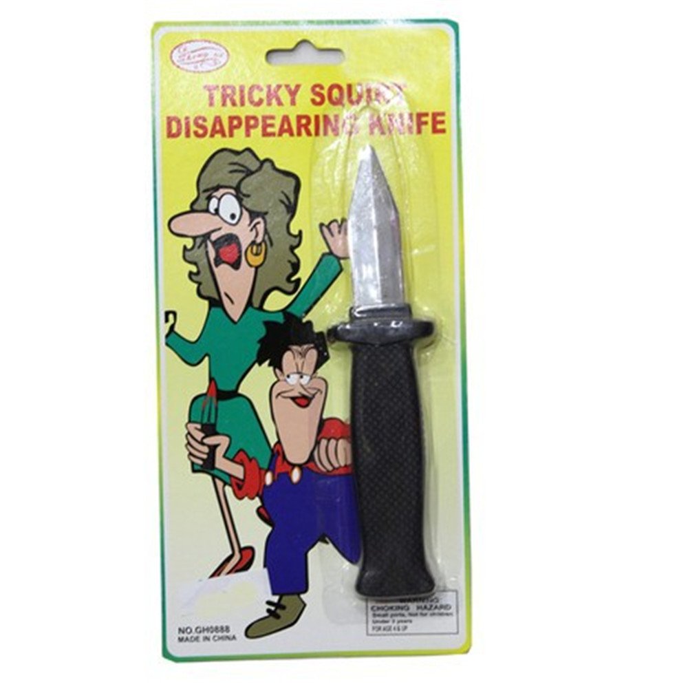 Wendy Mall 2 PCS Retractable Knife Joke Trick Halloween Props Toy Disappearing Dagger Fake Plastic Blade Magic Toy