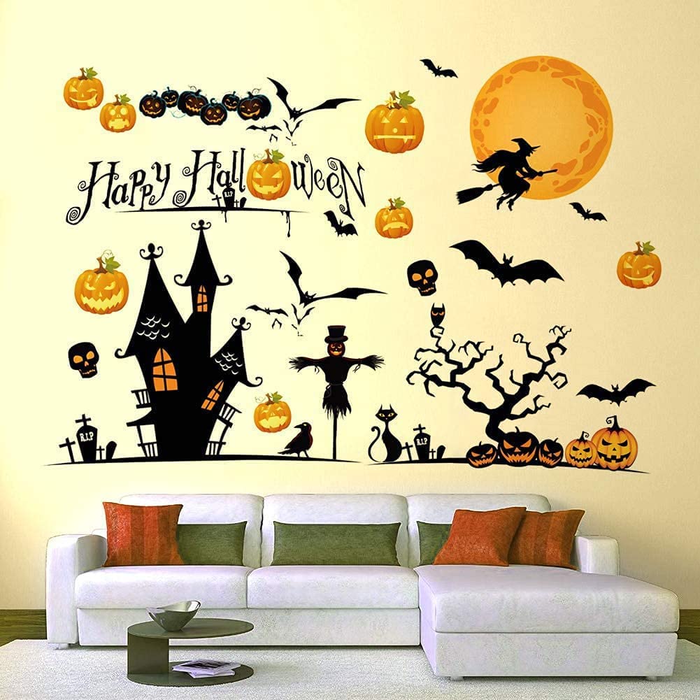 Hidreas Halloween Window Clings, Halloween Window Decorations Stickers Fall Window Wall Clings