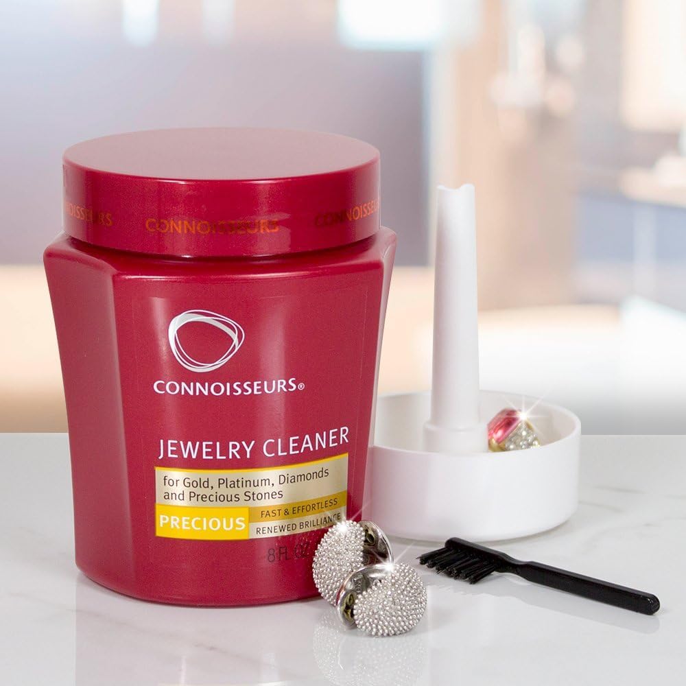 Connoisseurs Gold Jewellery Cleaner | Gold Cleaner for Jewelery with Polishing Cloth | Jewellery Solution for Diamonds, Platinum & Golds