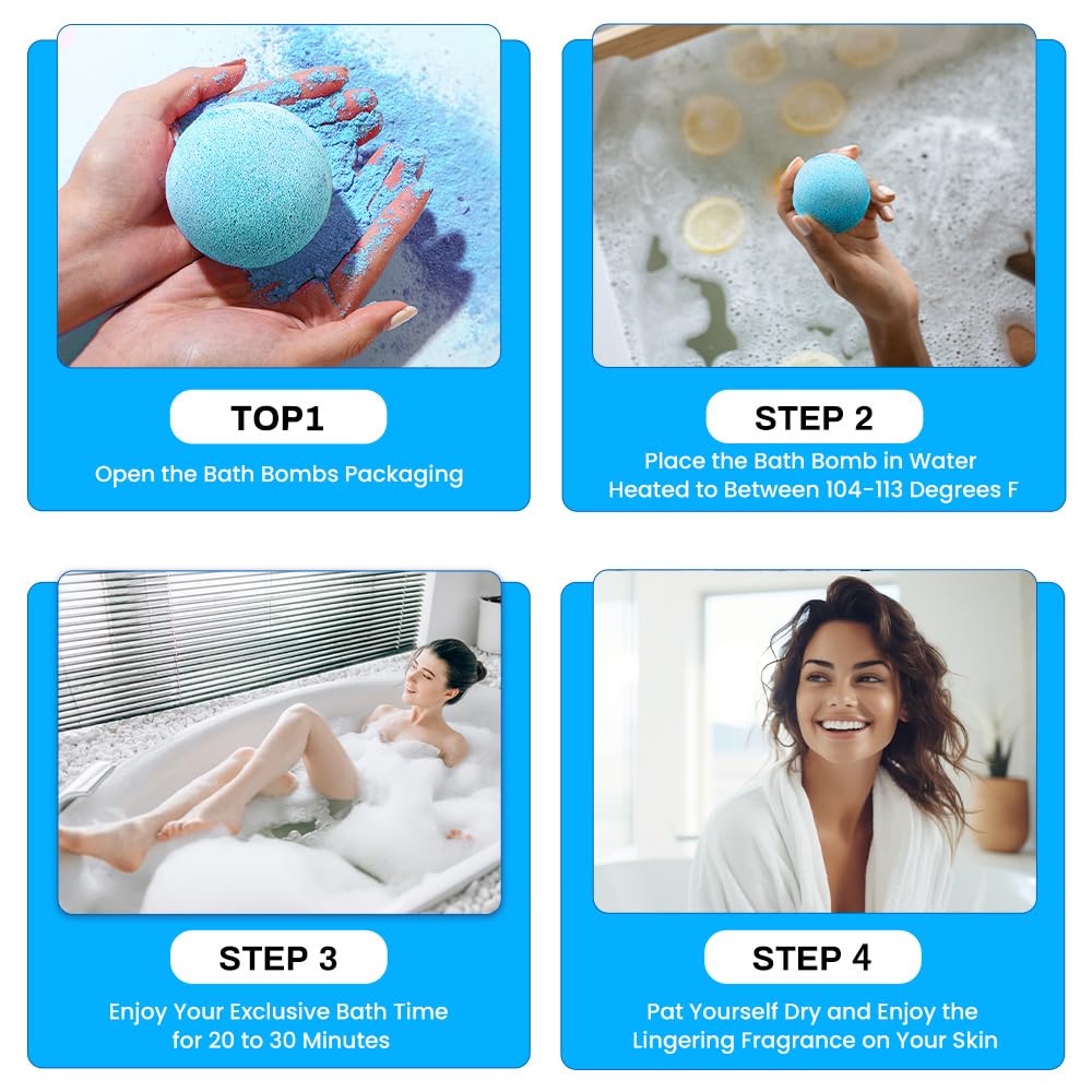 Bath Bombs for Women, BODY & EARTH 10 X 3.5 oz Ocean Bath Bomb Gift Sets Essential Oils Handmade Birthday Gift Idea for Family, Women, Men, Mother's Day Gifts for Women