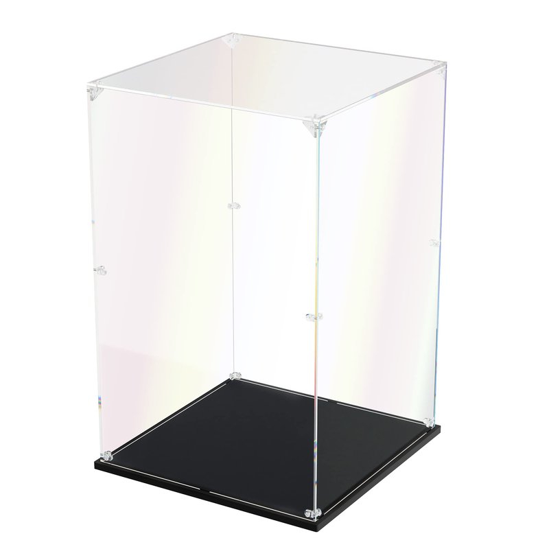 Clear Acrylic Display Case, Self-Assemble Showcase for Collectibles, Action Figures, Dolls- Alternative Glass Box for Commemorative Gifts (10x10x15.7inch, 25x25x40 cm)