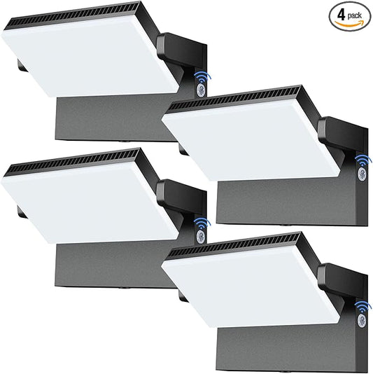 Modern Sleek Flood Lights Outdoor, 120W 5000K Dusk-to-Dawn Photocell with 360° Rotation, 14200LM IP65 Waterproof LED Security Wall Pack for Building,Yard,Driveway (4 Pack)