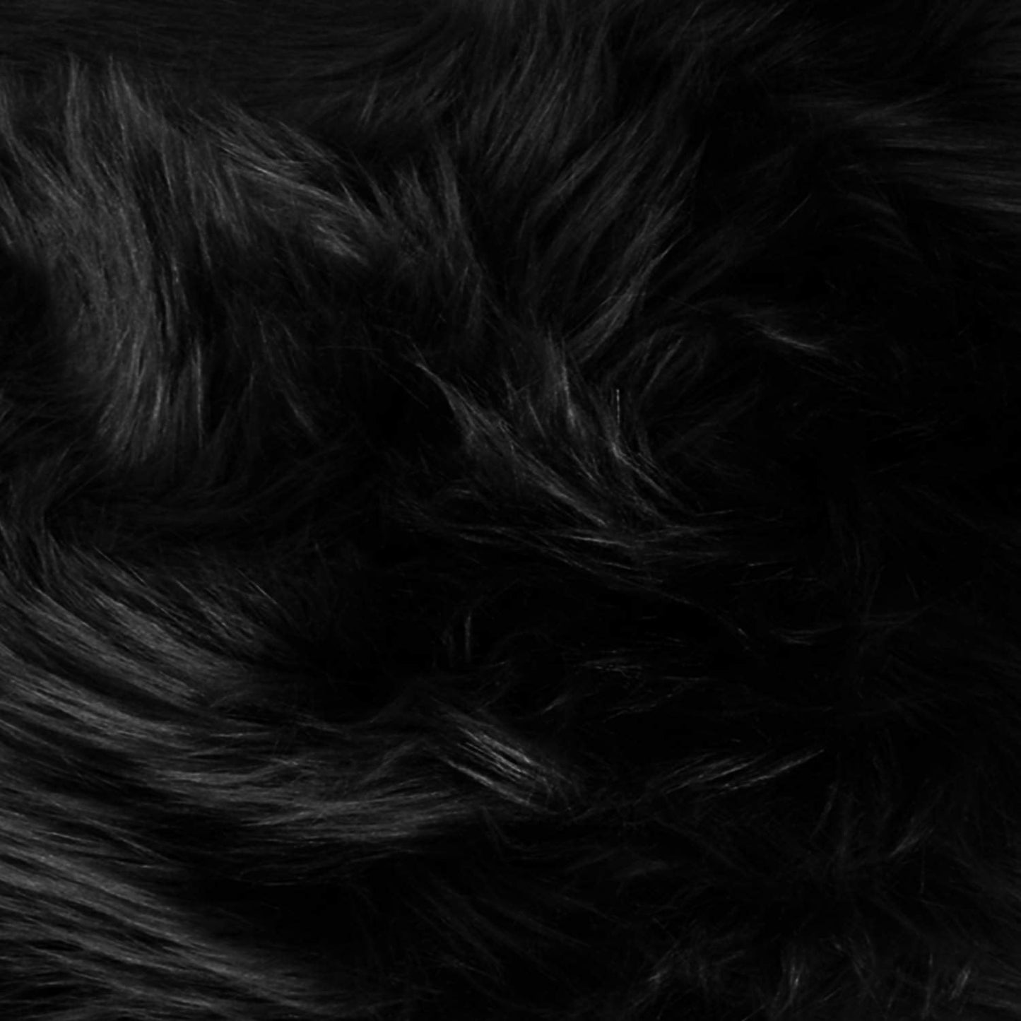 Faux Fake Fur Long Pile Luxury Shaggy/Craft, Sewing, Cosplay, Costume, Decorations / 60" Wide/Sold by The Yard (Black, 58" W x 36" L / 1 Yard)