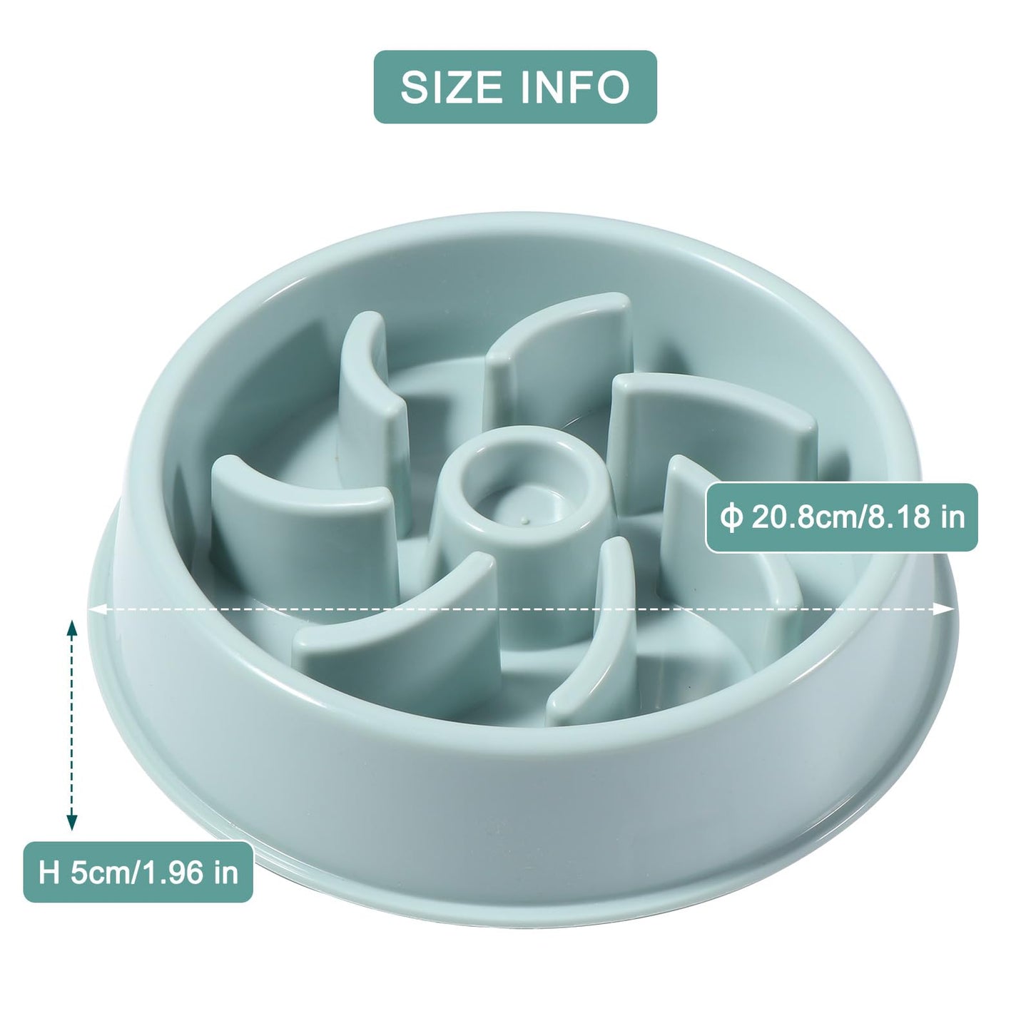 Vinabo Slow Feeder Dog Bowl Anti Choke, Anti Bloat Pet Puppy Promotes A Healthy Diet And Slow Digestion, Suitable For Small/Medium/Large Pets