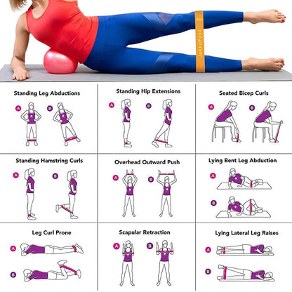 Resistance Loop Exercise Bands, Resistance Bands Exercise Bands for Home Fitness, Stretching, Strength Training, Physical Therapy,Elastic Workout Bands for Women Men Kids, Set of 5