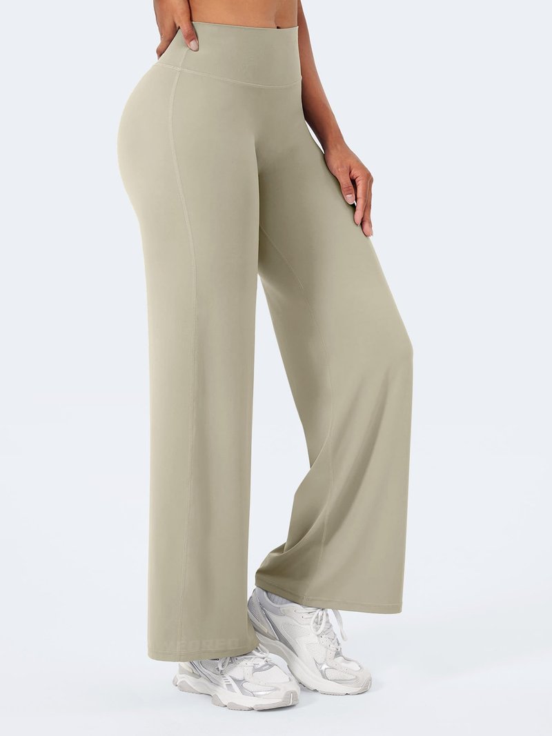 YEOREO Workout Leggings Womens No Front Seam Straight Leggings 29" High Waist Buttery Eddiy Gym Yoga Pants Light Sand XS