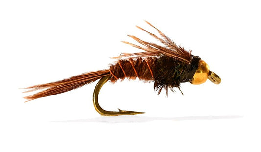 Bead Head Flash Back Pheasant Tail Mayfly Nymph Flies Tied on Mustad Signature Fly Hooks - 12 Flies (Assortment)