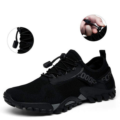 ABAO Hiking Shoes Men Women Outdoor Sports Shoes Non-Slip Breathable Sneakers Low Top Walking Shoes for Outdoor Trailing Trekking Walking Climbing Travel Lightweight Black 7 Women/6 Men
