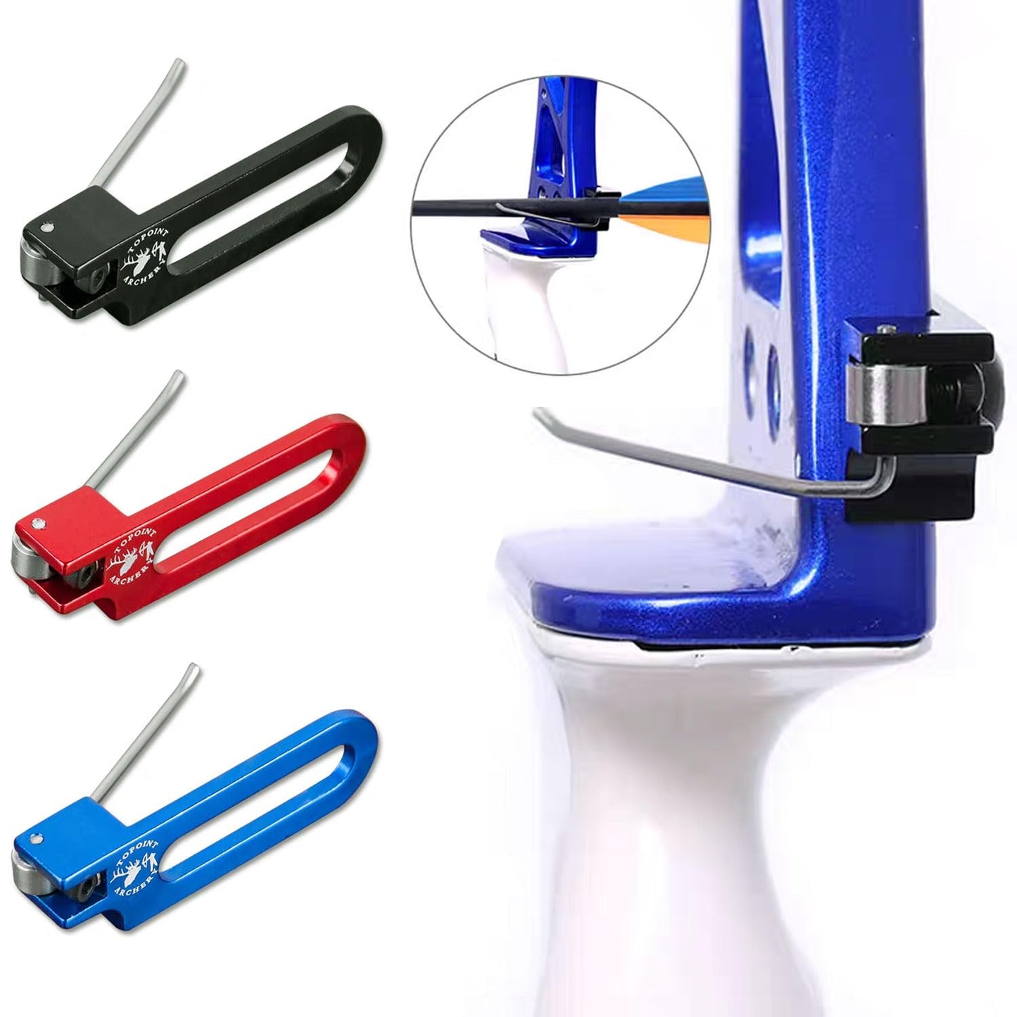 FUNTRESS Arrow Rest Right Handed Adjustable Backside Achery Set for Recurve Bow (Right-Hand, Blue)