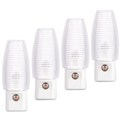 Emotionlite Plug in Night Light, Warm White LED Nightlight, Dusk to Dawn Sensor, Kids, Nursery, Bedroom, Bathroom,Hallway, Stairs, Kitchen, 4 Pack