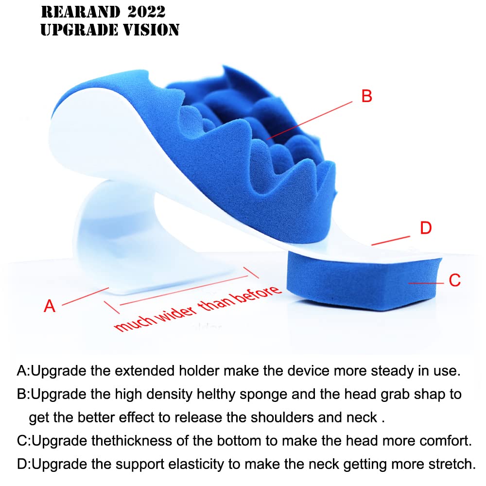 REARAND Neck and shoulder relaxation pillow for Orthopaedic relief Neck and support shoulder Upper Spine loose pain massage traction