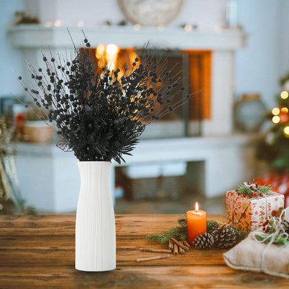 ROSELEAF 28 Pack Black Christmas Tree Ornaments, Artificial Glitter Berry and Flowers Stem Branches Picks for Halloween Xmas Tree Decoration Gift Small Vase Home Holiday Wedding Party Decor
