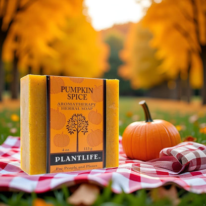 Plantlife Pumpkin Spice Bar Soap - Moisturizing and Soothing Soap for Your Skin - Hand Crafted Using Plant-Based Ingredients - Made in California 4oz Bar