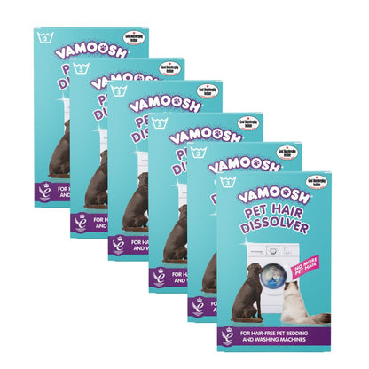 Vamoosh Pet Hair Dissolver - Pet Hair Remover for Washing Machines, Cotton Fresh 18x100g, Eliminates Odours and Dirt, Dissolves Dog, Cat, Horse, Animal Fur, Large Pack up to 18 Washes