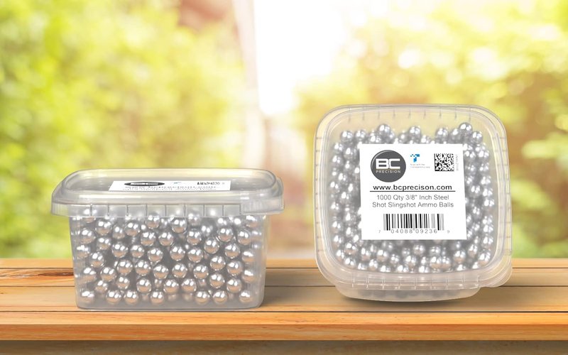 BC Precision 3/8" Slingshot Ammo Balls - Grade A Steel, Easy Grip, Accurate Flight | Perfect for Hunting