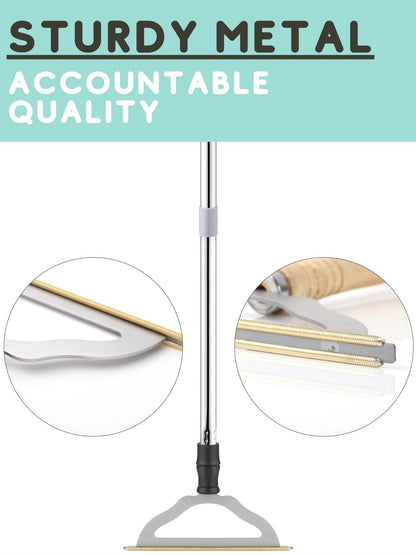 HIMODA Pet Hair Remover for Carpets, Adjustable Long Handle Carpet Rake for Dog Cat Hair Removal, Powerful Carpet Hair Removal Broom, Reusable Large Fur Scraper Tool