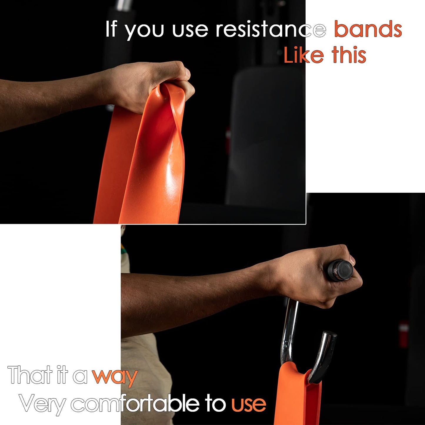 ACBEE Upgrated Pull Up Assistance Resistance Bands Handles, Unique Steel Stretch Elastic Exercises Band Attachment Handles with Rubber for Pull-up Bars Workouts Home Gym (Rubber Metal Handles)