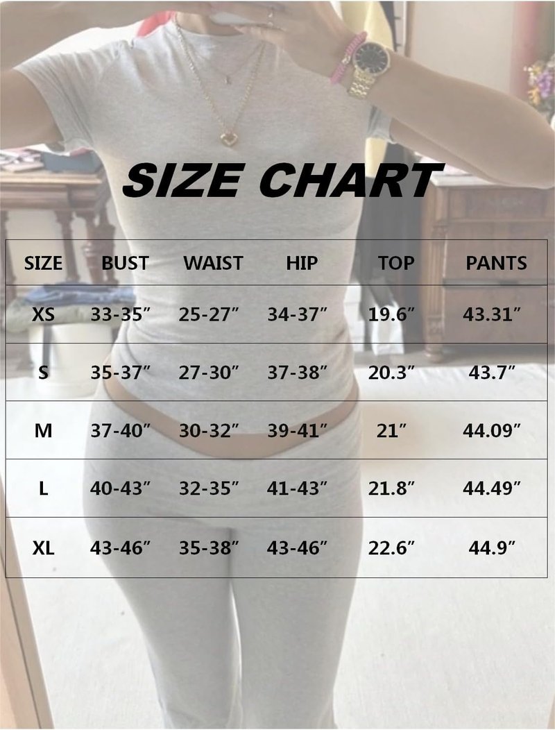 AYWA Women's Lounge Set - Short Sleeve Crop Top & Flare Pants | Casual Pajama Outfit