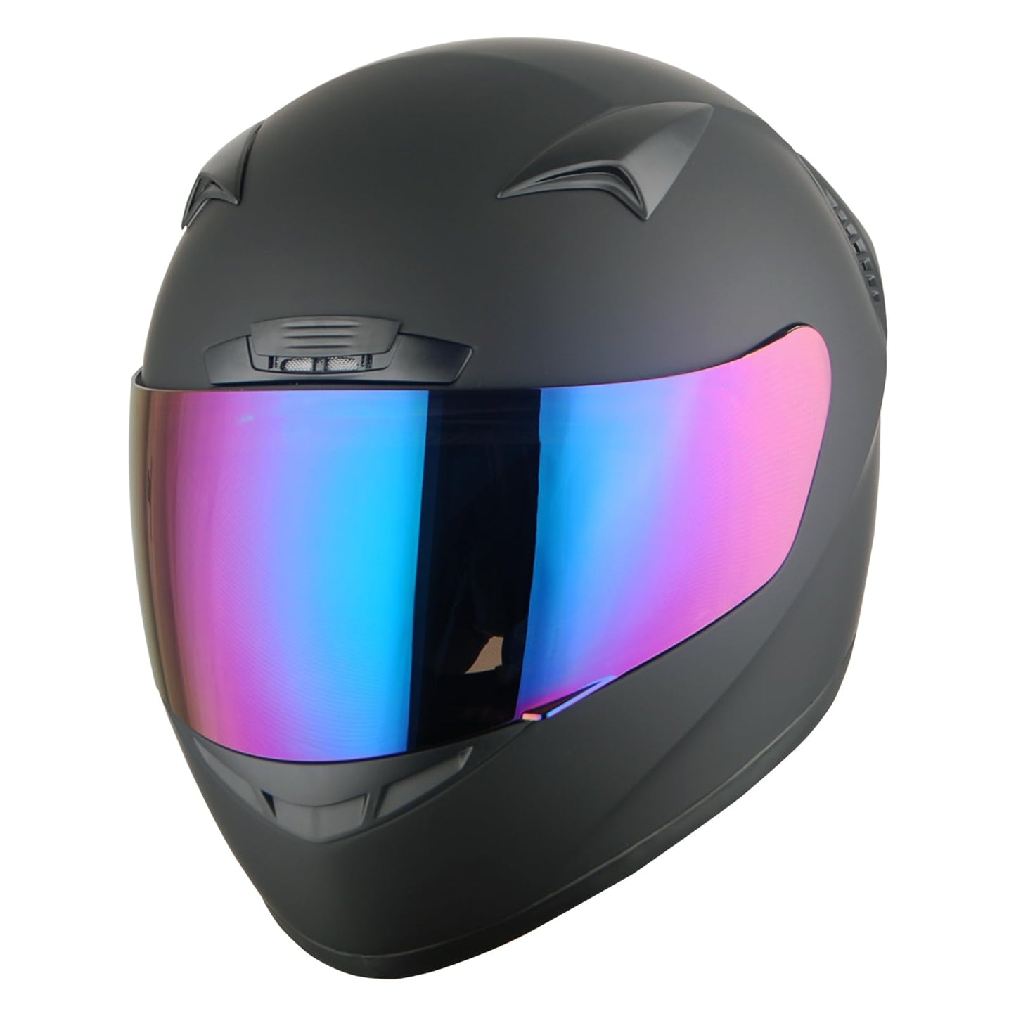 1STORM Motorcycle Bike Full FACE Helmet Booster MATT Black; Size L (59-60 CM)