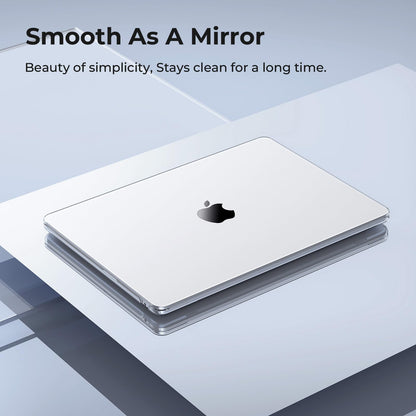 EooCoo Case compatible for M4 M3 M2 Macbook Air 15 inch A3241 A3114 A2941 with Touch ID,2025 2024 2023 Release, Transparent Plastic Hard Shell Cover, Smooth Shiny Surface, Crystal Clear