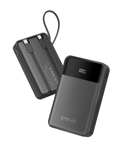 Portable-Charger-Power-Bank Travel Essentials Battery Pack USB C 30000mAh Built in Cable 22.5W Phone Fast Charging Powerbank Compatible with iPhone 16 15 14 13 12 11 iPad Samsung Google Xiaomi