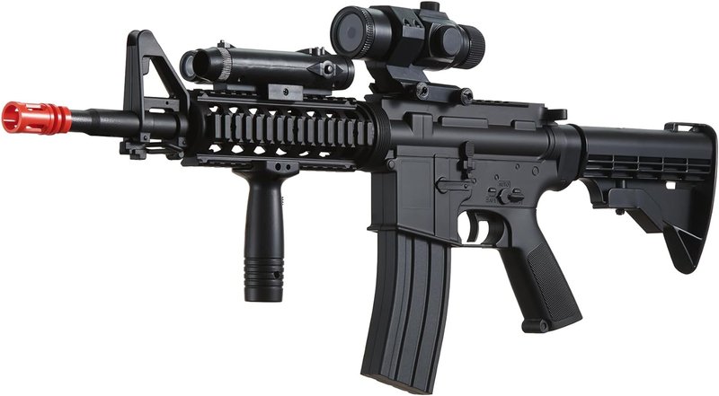 Airsoft M4 RIS Electric AEG Rifle - Full Automatic, Black | Battery & Charger Included